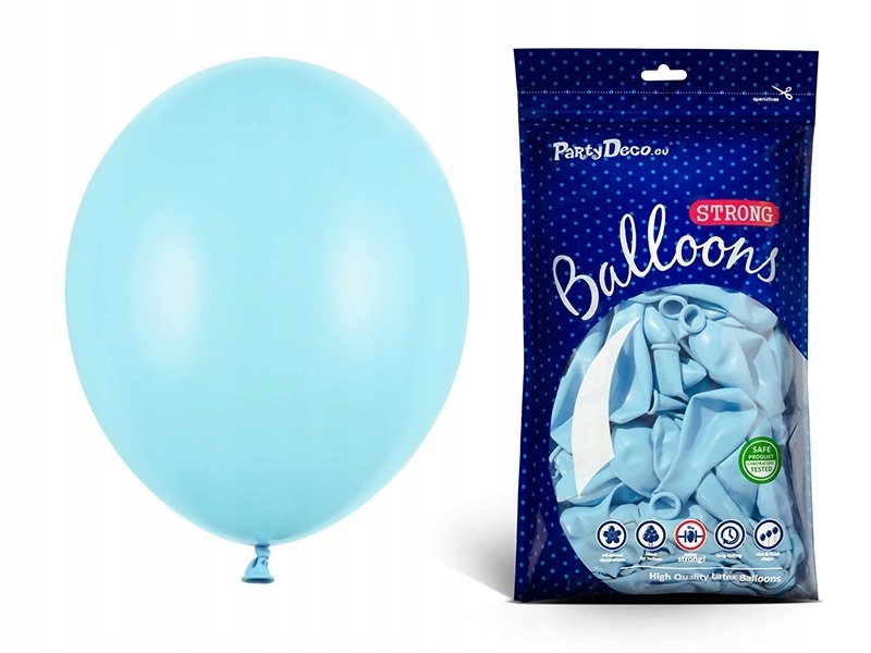 

J.niebieskie balony pastelowe 27cm party 100szt