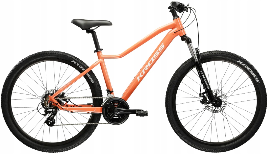 Rower górski damski Kross Lea 2.0 L(18") 29 Różowy-łososiowy/srebrny Połysk