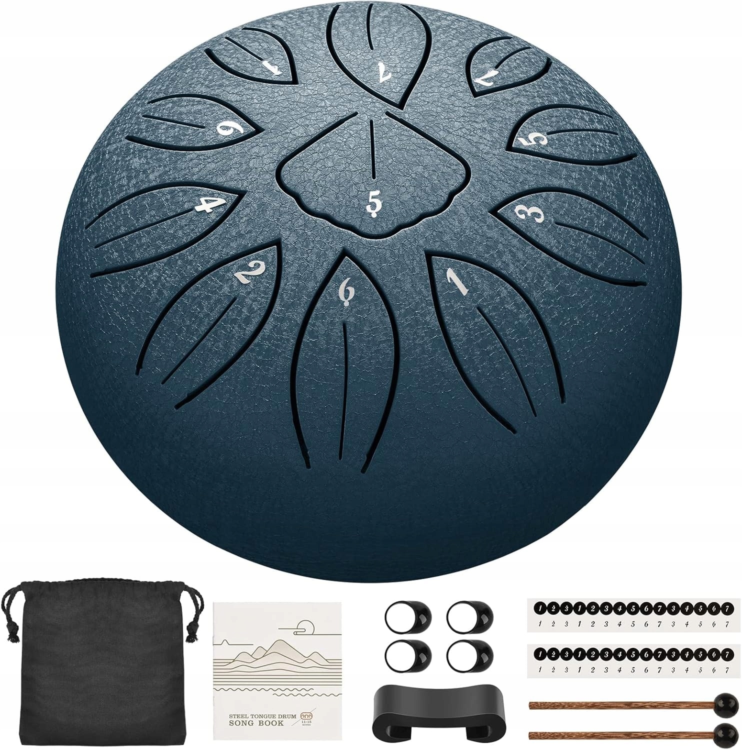 Jazykový Buben Ocelový 6 Palcový 11 Tónů Meditace Relax Jóga Pouzdro