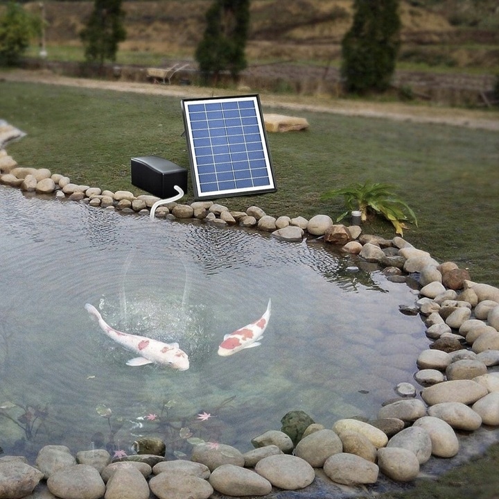 SOLARNY NAPOWIETRZACZ STAWU POMPA TLENU Z WĘŻEM Moc 6 W