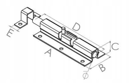 ZASUWKA KLASYCZNA 70MM ZŁOTY OCYNK Rodzaj zamka zasuwy