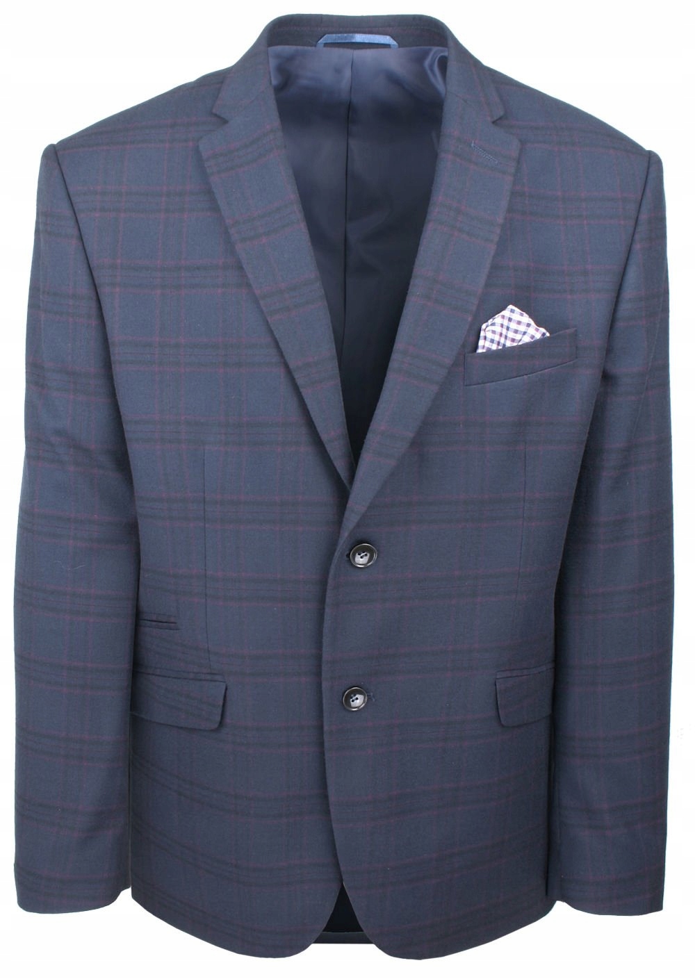 Pánská Sako s jemnou mřížkou Casino modrá 128/176