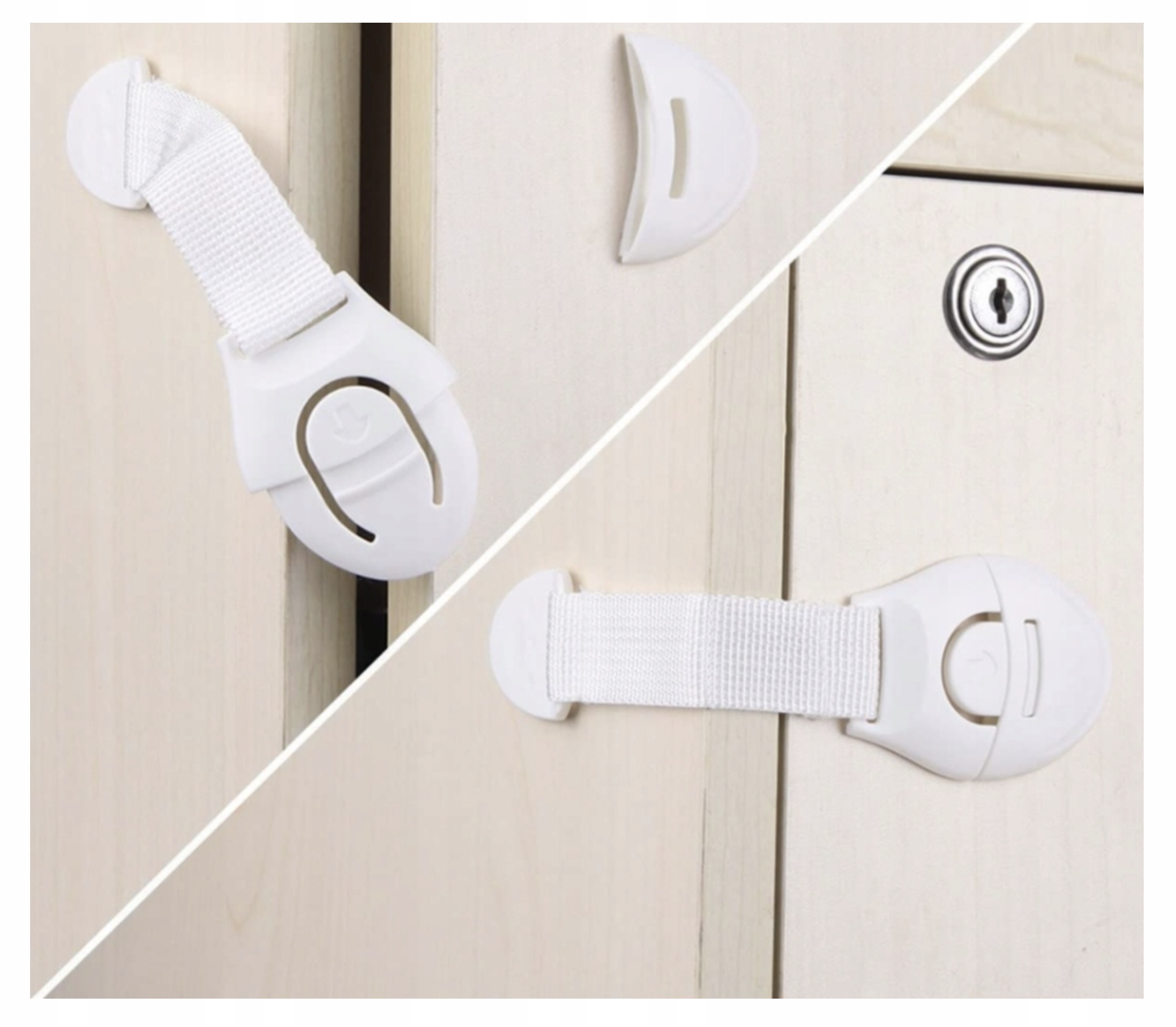 10X ZABEZPIECZENIA SZAFEK BLOKADA SZUFLAD MEBLI DRZWI PRZED DZIEĆMI TRZYMA+ Liczba sztuk 1 szt.