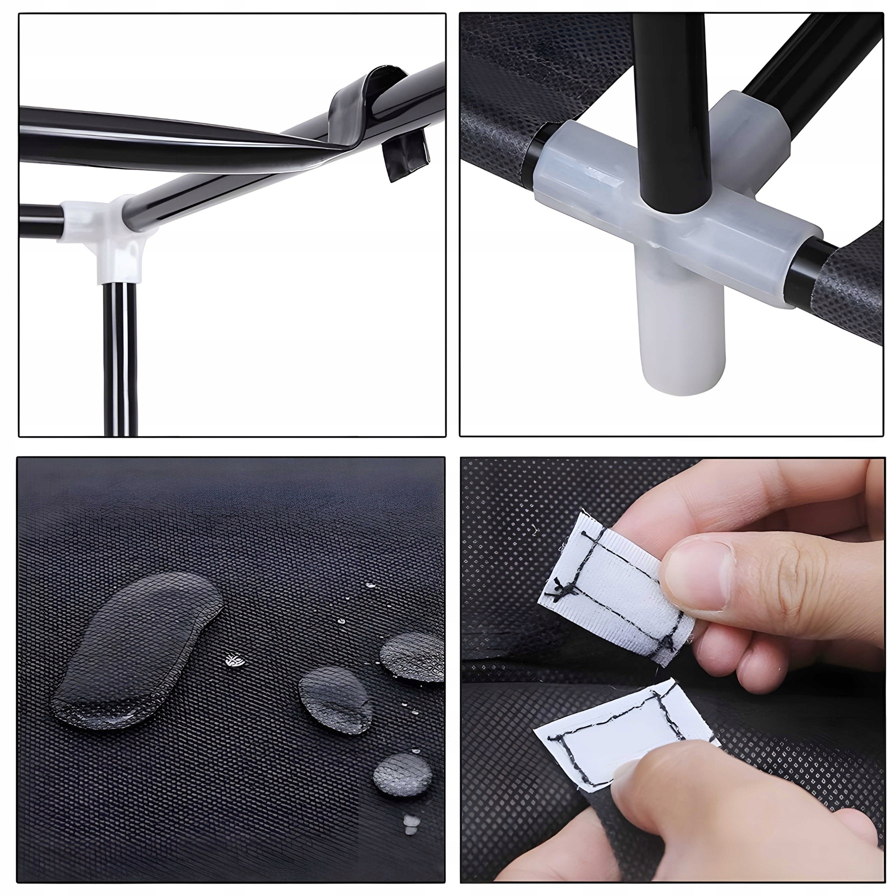 MATERIAŁOWA SZAFA TEKSTYLNA SKŁADANA GARDEROBA ORGANIZER NA UBRANIA REGAŁ Materiał metal