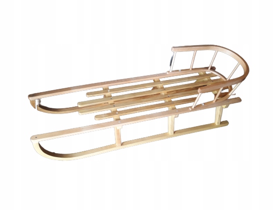 Sanki drewniane a oparciem -120 cm.