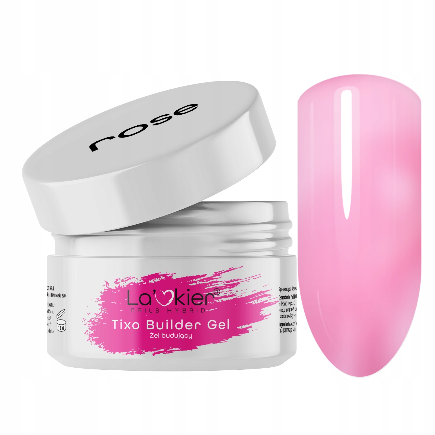 La'kier żel do paznokci budujący UV LED TIKSOTROPIA TIXO GEL ROSE 15g EAN (GTIN) 5903990543319