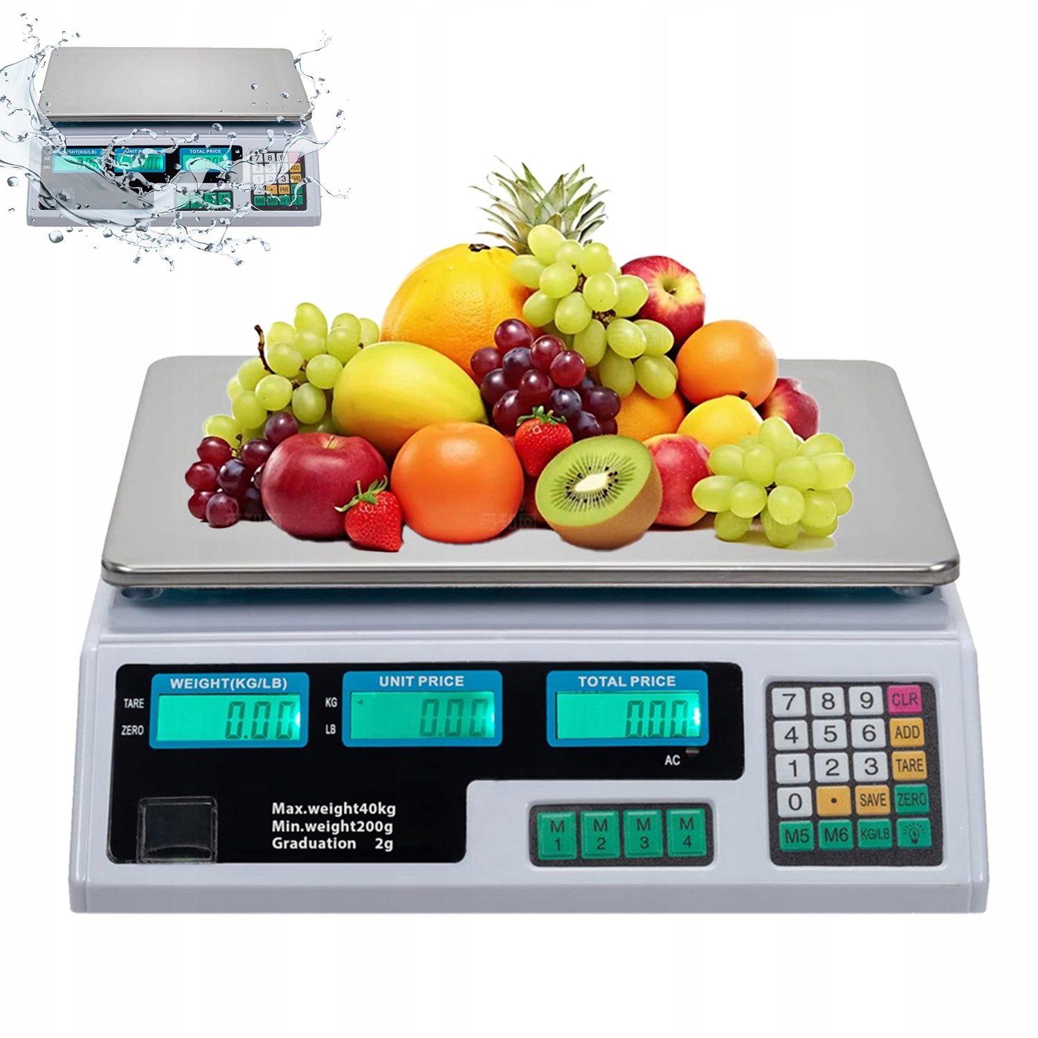 Bezdrátová Elektrická Gastronomická Váha LCD 40KG Akumulátor