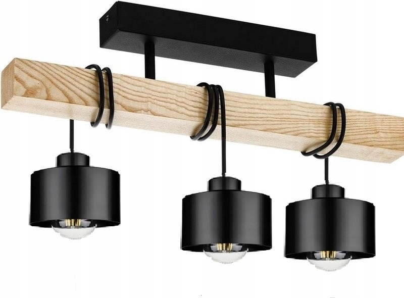 Lampa luster drevo 3xE27 Loft Čierny drôtik