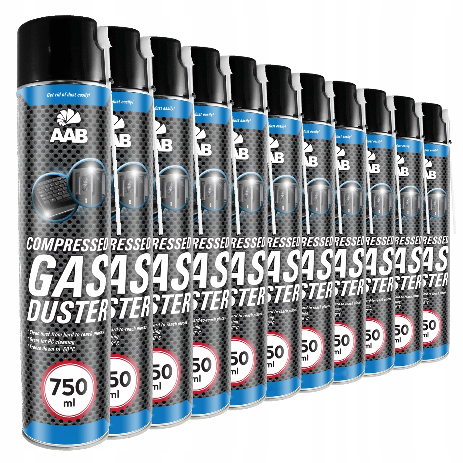 11x AABCOOLING SPRĘŻONE POWIETRZE 750 ml+ 22xRURKA