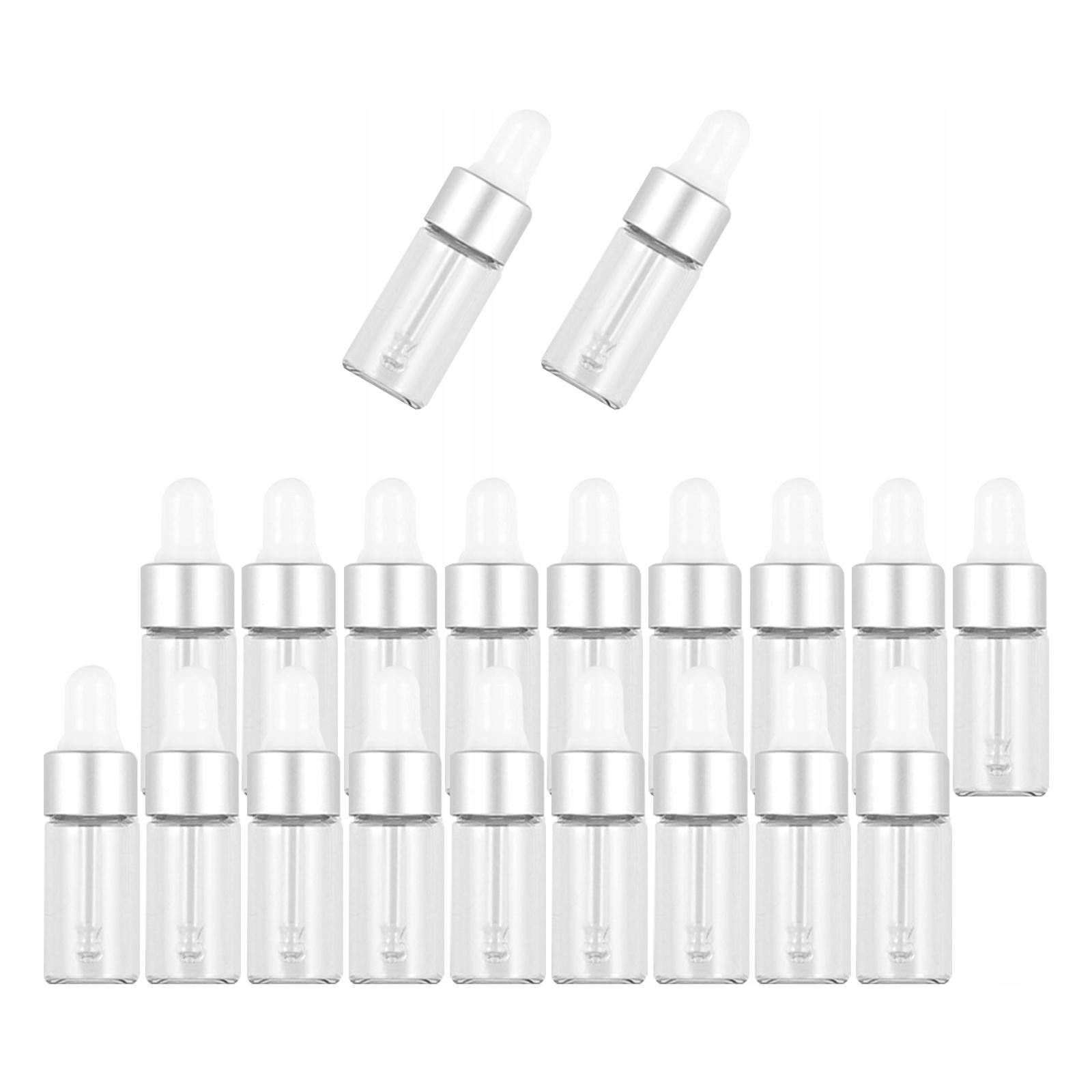 Butelka z zakraplaczem 20 sztuk z zakraplaczem srebrna 3ml Marka bez marki