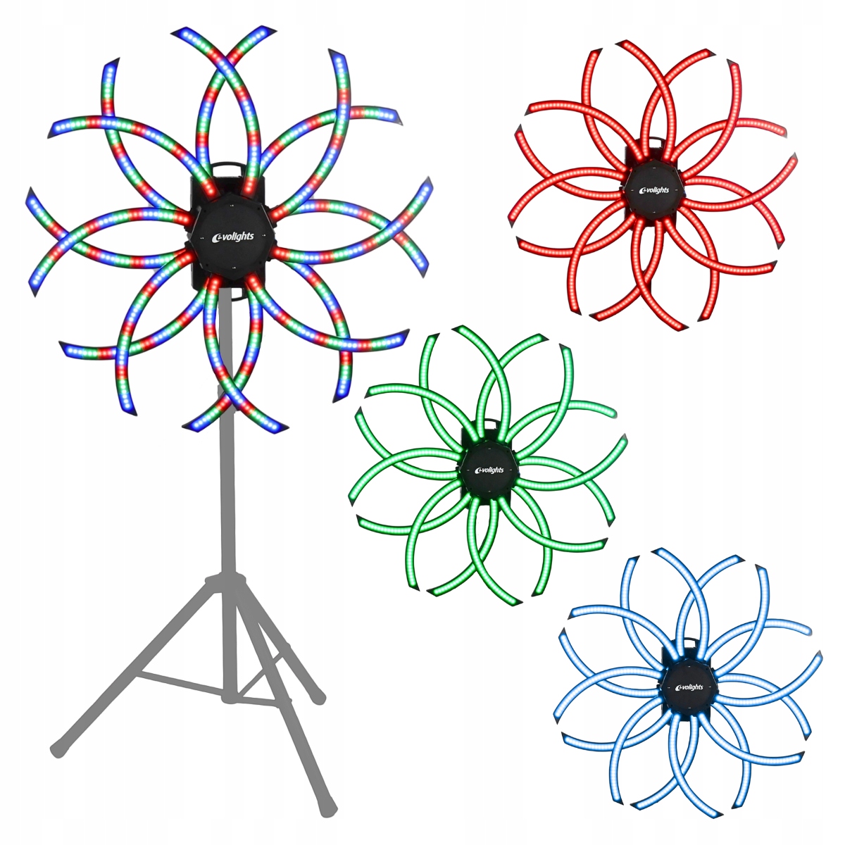 EVOLIGHTS VORTEX ruchomy efekt oświetleniowy DMX LED rotacja 360° RGB