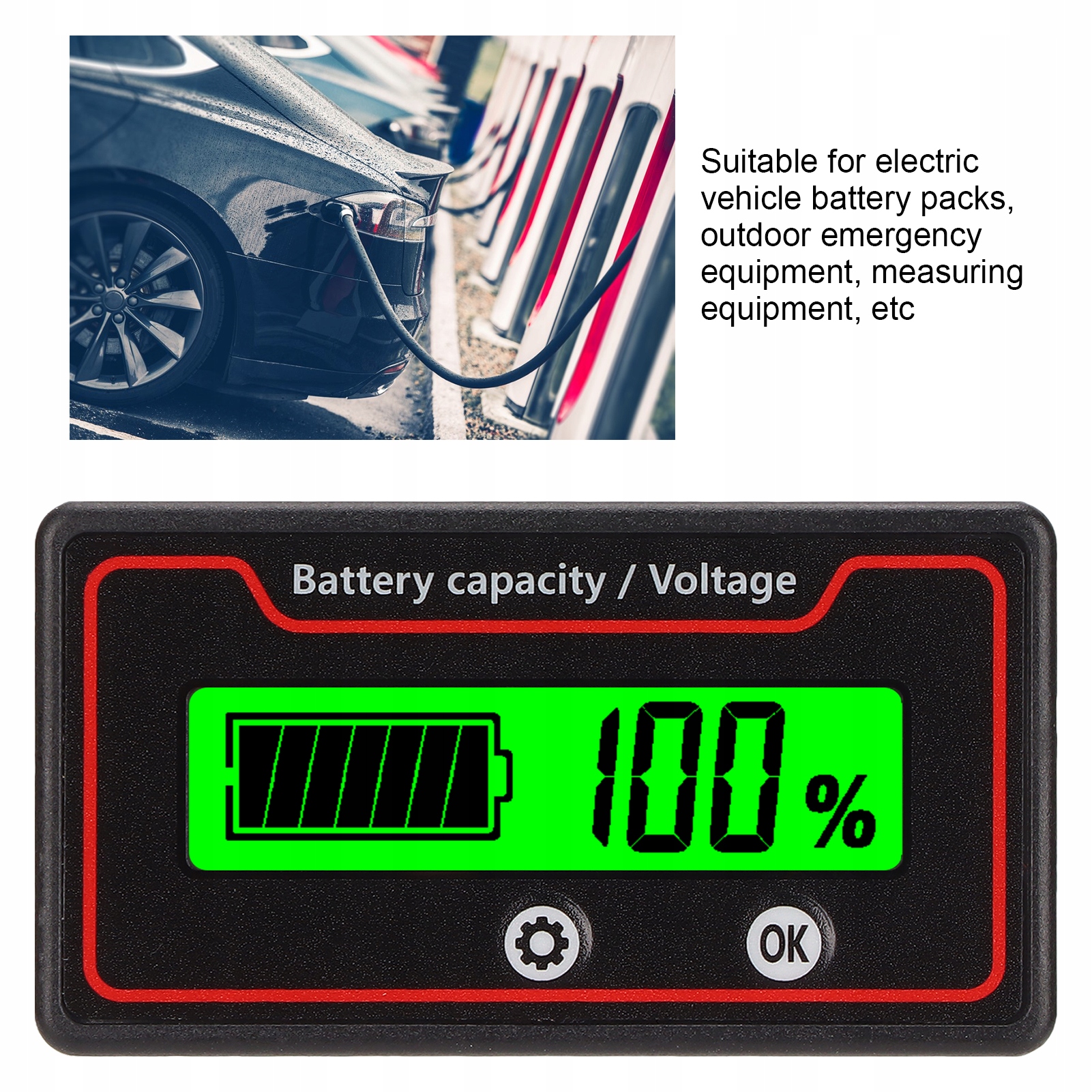 WSKAŹNIK NAŁADOWANIA AKUMULATORA 12-84 V LCD Stan opakowania oryginalne