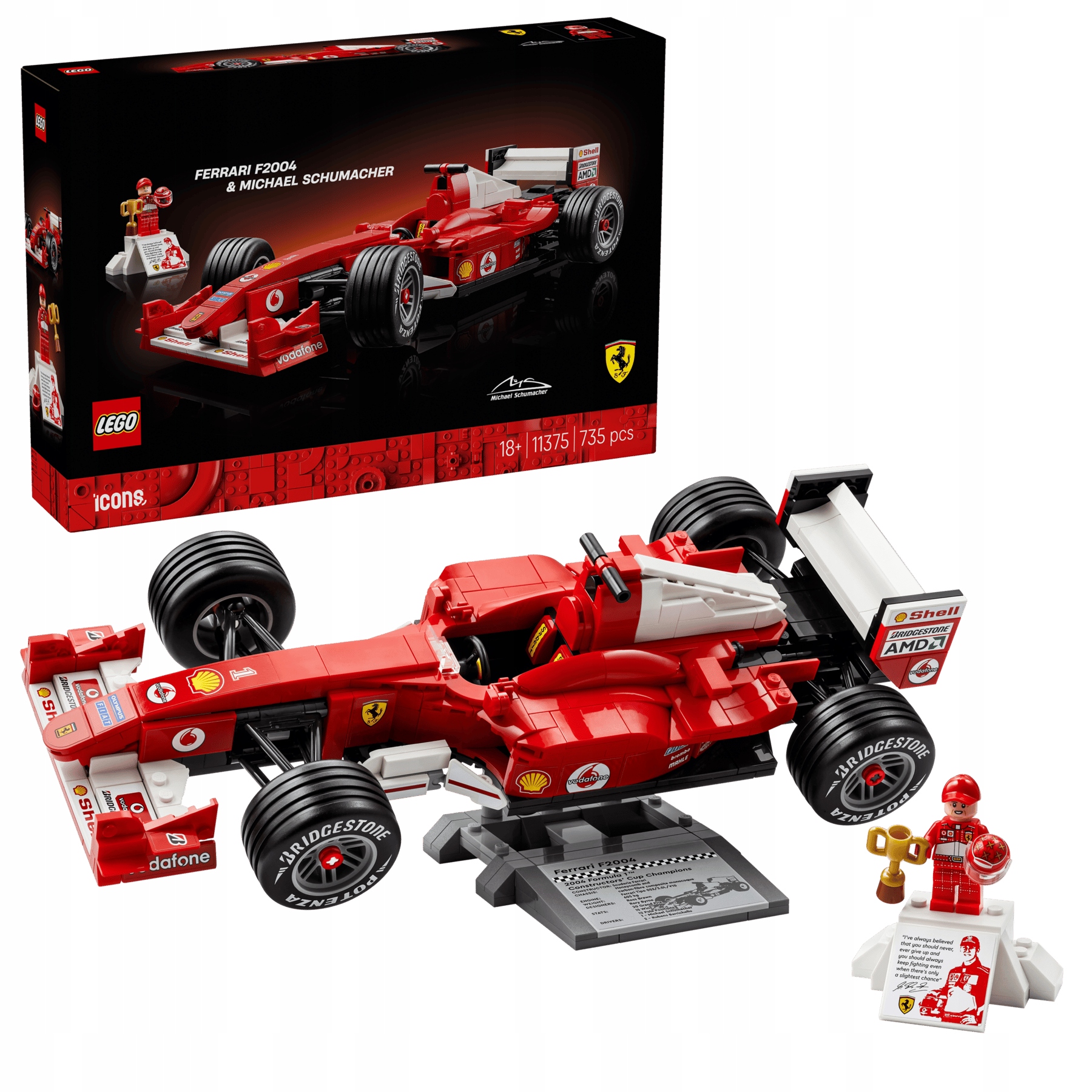 Lego Icons 11375 Formule Ferrari F2004 A Michael Schumacher, 735 Dílků