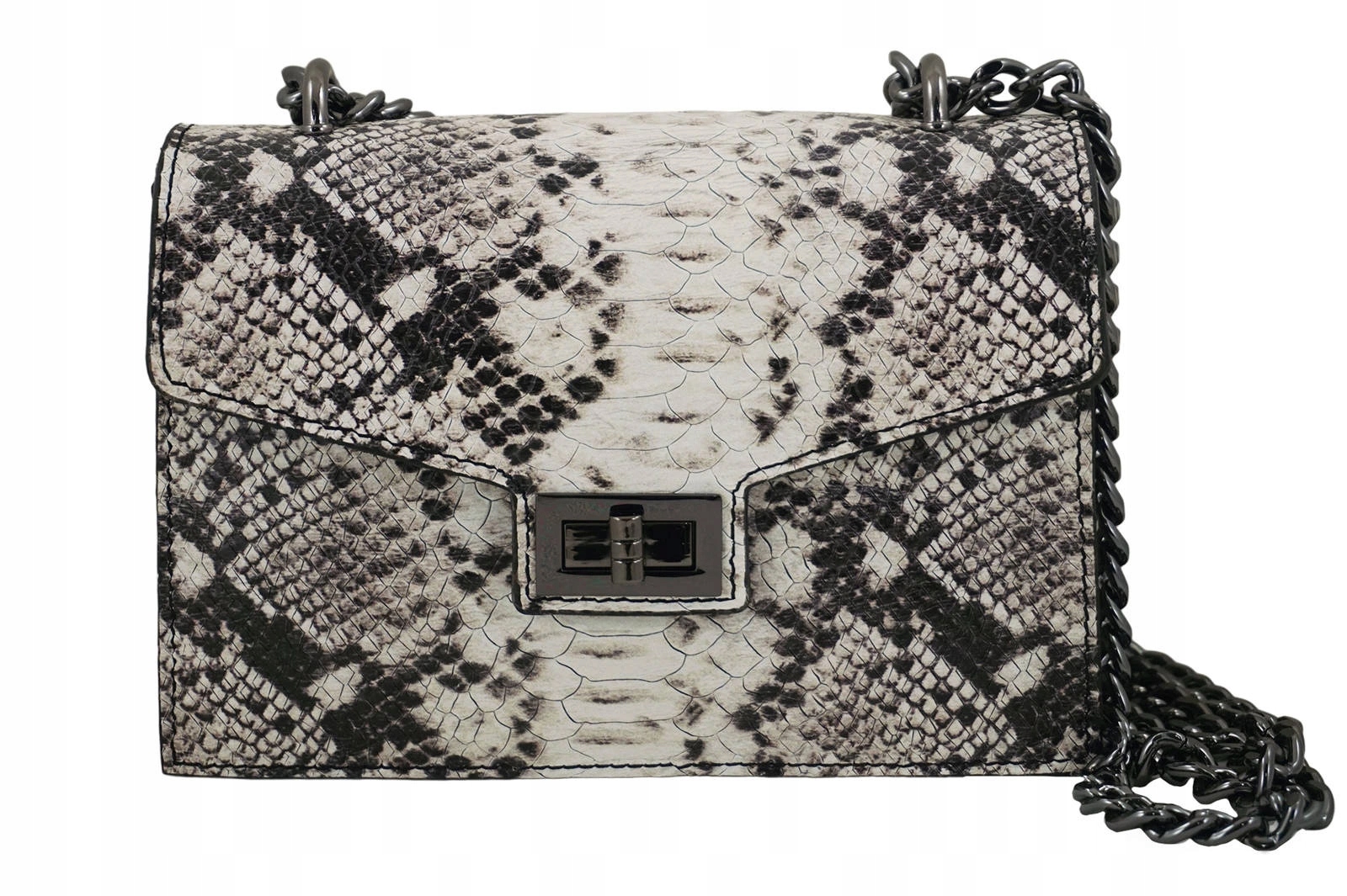 Kabelka s motivem hadí kůže psaníčko béžová