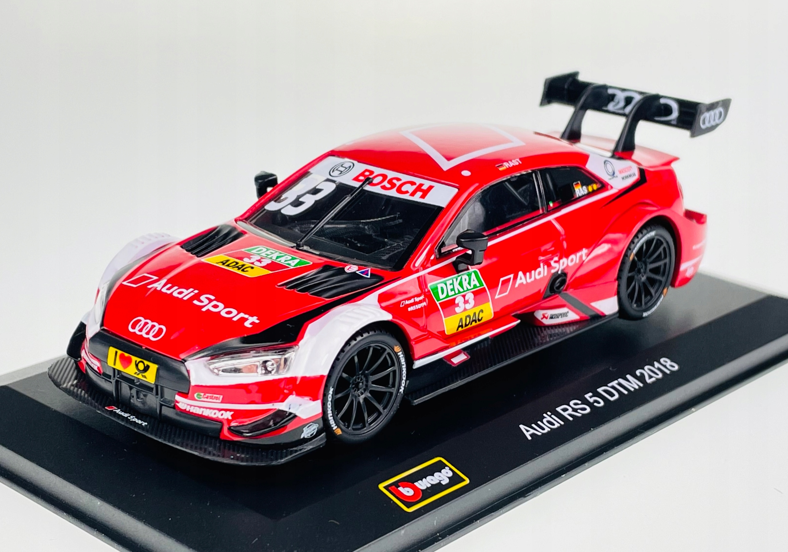 Bburago 2018 Audi A5 RS5 Rs 5 Dtm #33 Rene Rast 1:32 Nový Kov Model 41150