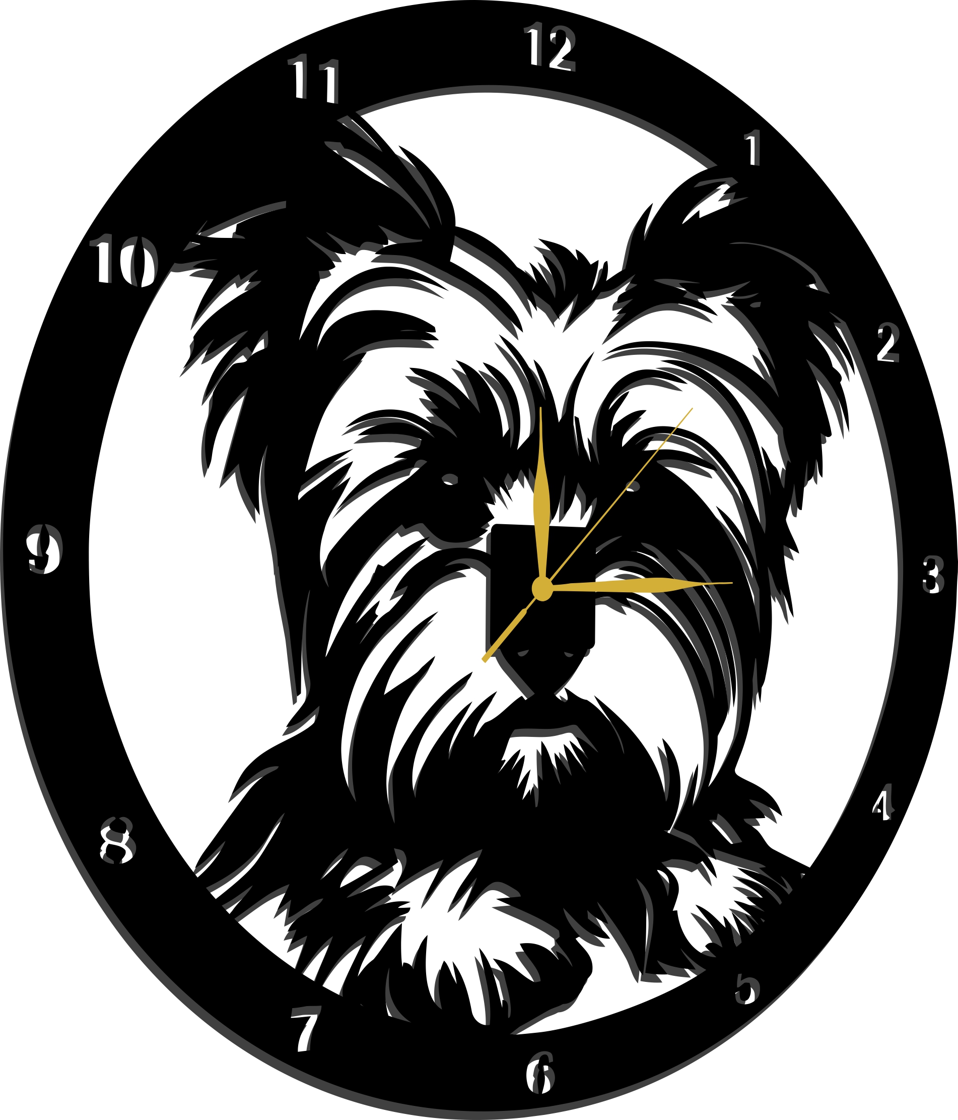 Hodiny York York Yorkhire Teriér Plemene Pes 80 CM 3D