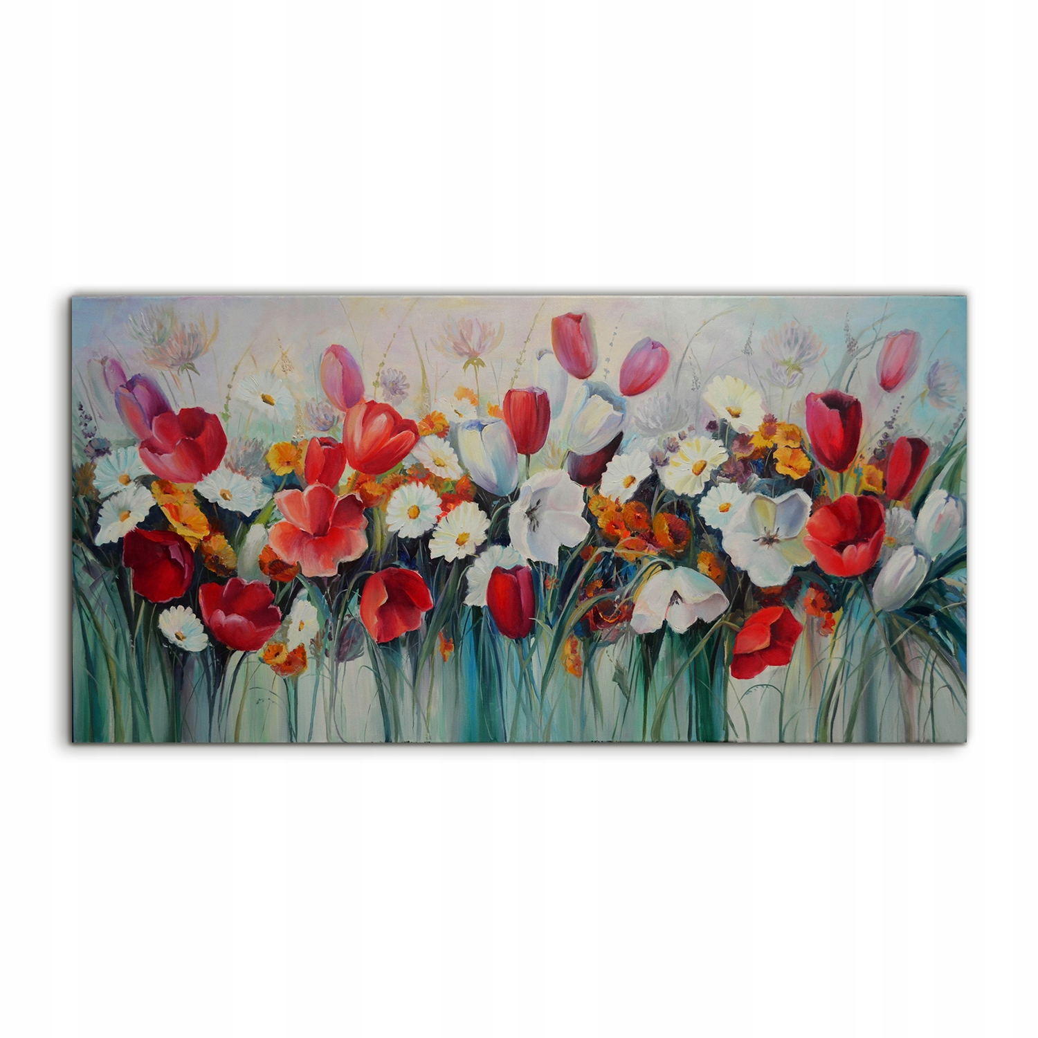 Akrylový obraz 120x60 závesný Príroda Lúka Tulipány