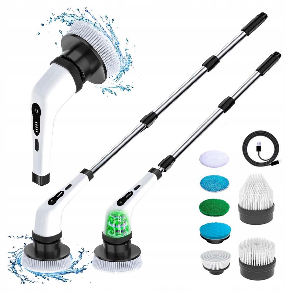 9 V 1 Elektrický Čisticí Kartáč Na Led Displej, Ruční, Bílý