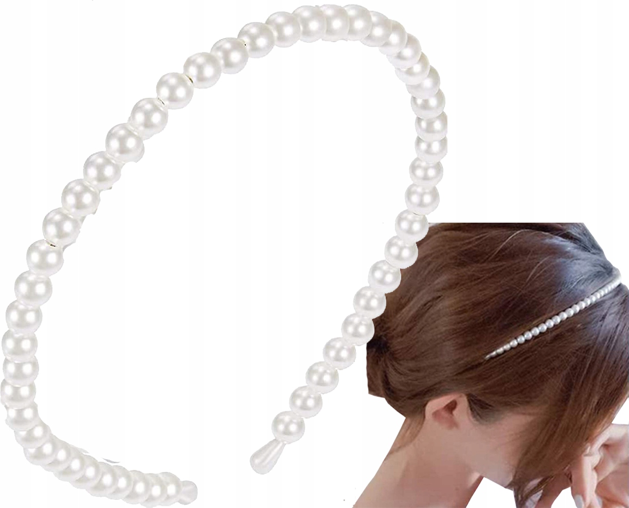 

Opaska Z Perełkami Do Włosów Perły