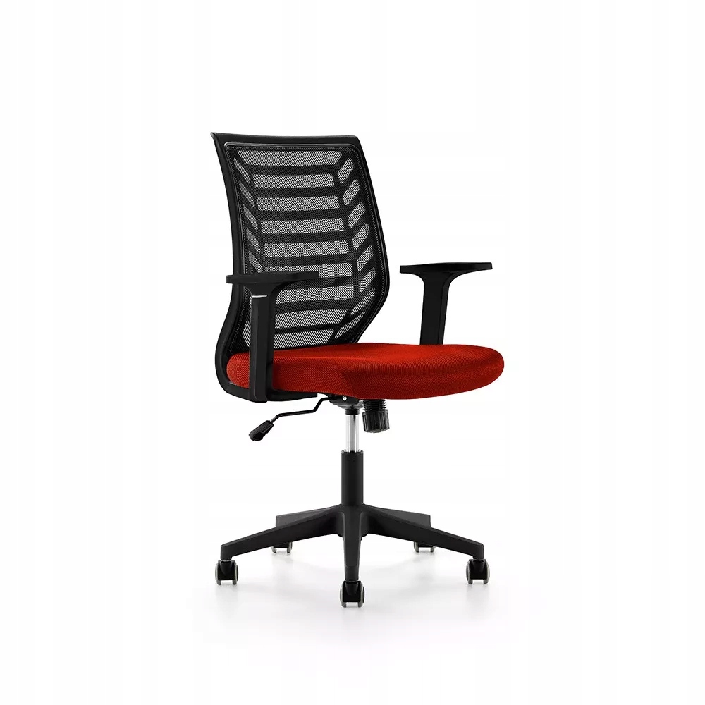 Kancelárska stolička Rocada 907-2, červené látkové sedadlo, čierne sieťované…