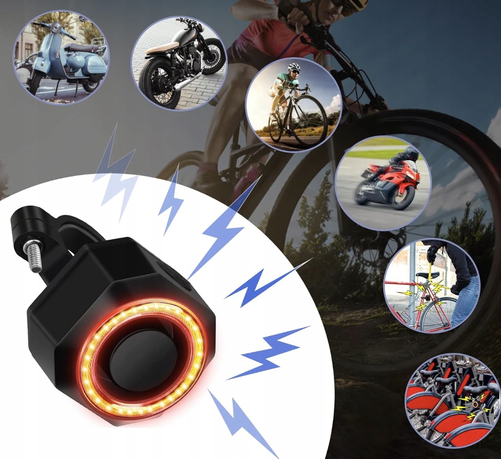 ALARM ROWEROWY ANTYKRADZIEŻOWY + LAMPA TYLNA LAMPKA ROWEROWA DZWONEK PILOT Model nie dotyczy