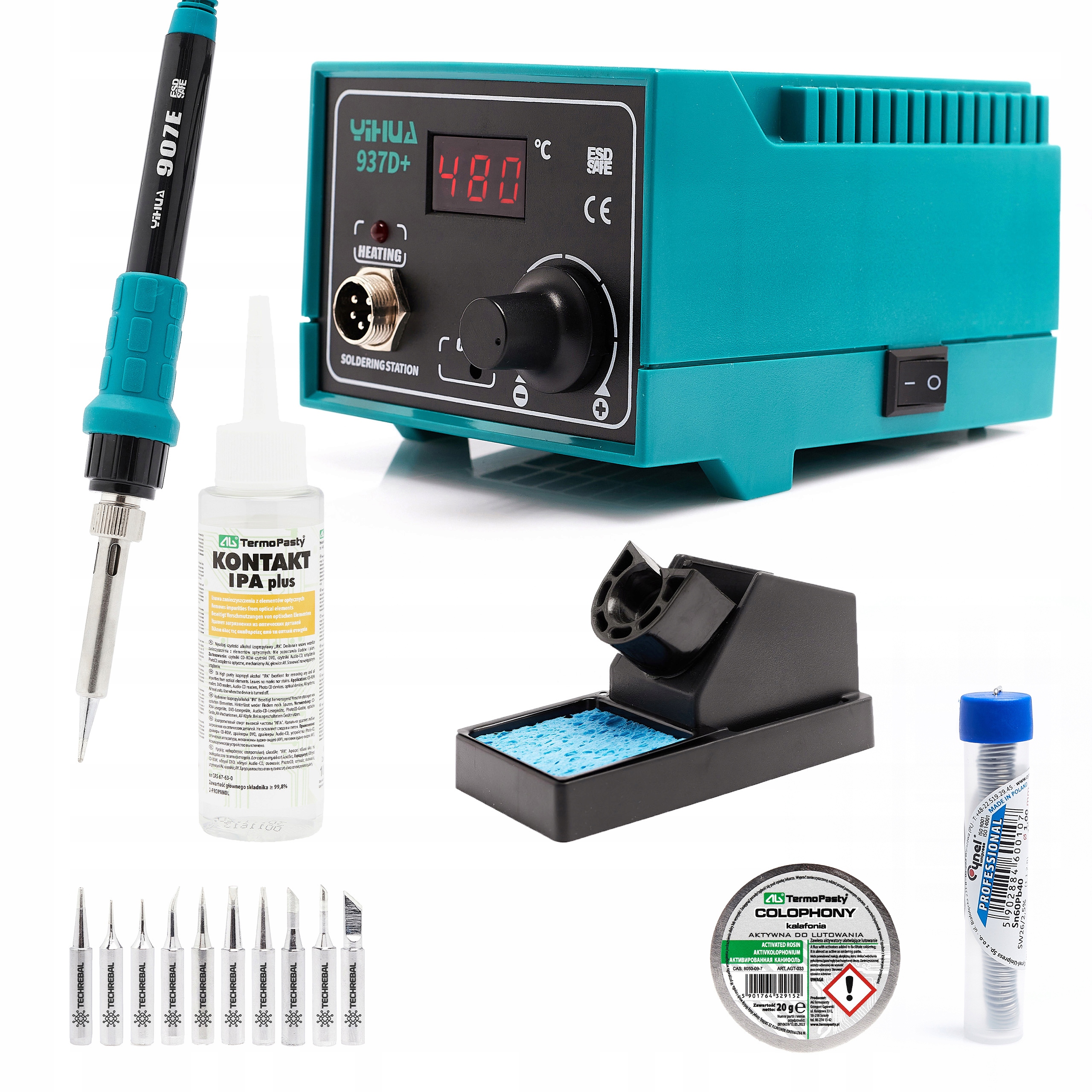 Set Pájecí Stanice Yihua 937D+ Hroty Kalafuna Ipa Cín Led Baňka