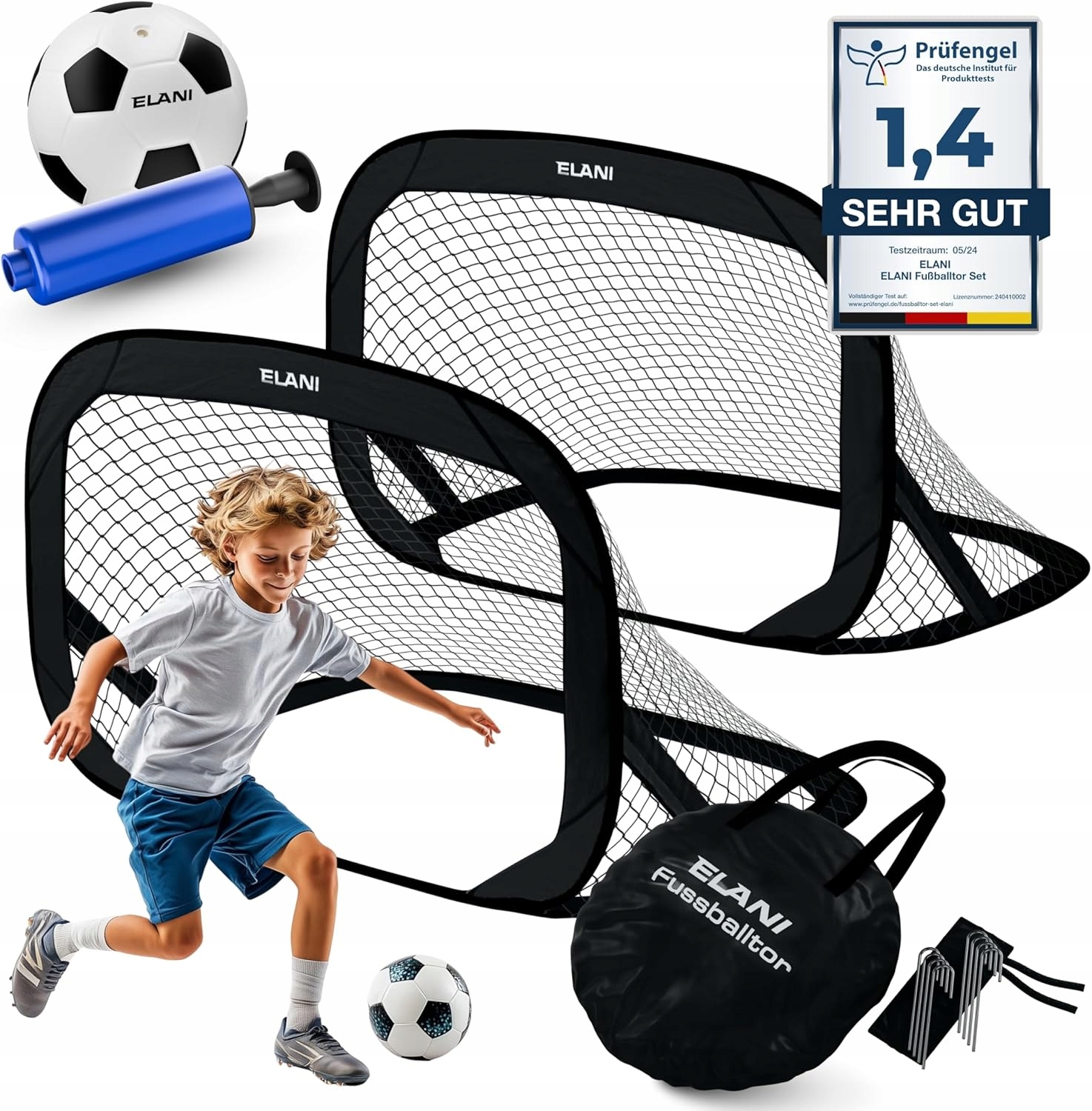 Samorozkládací fotbalové branky Pop-up pro fotbal Sada 2 kusů