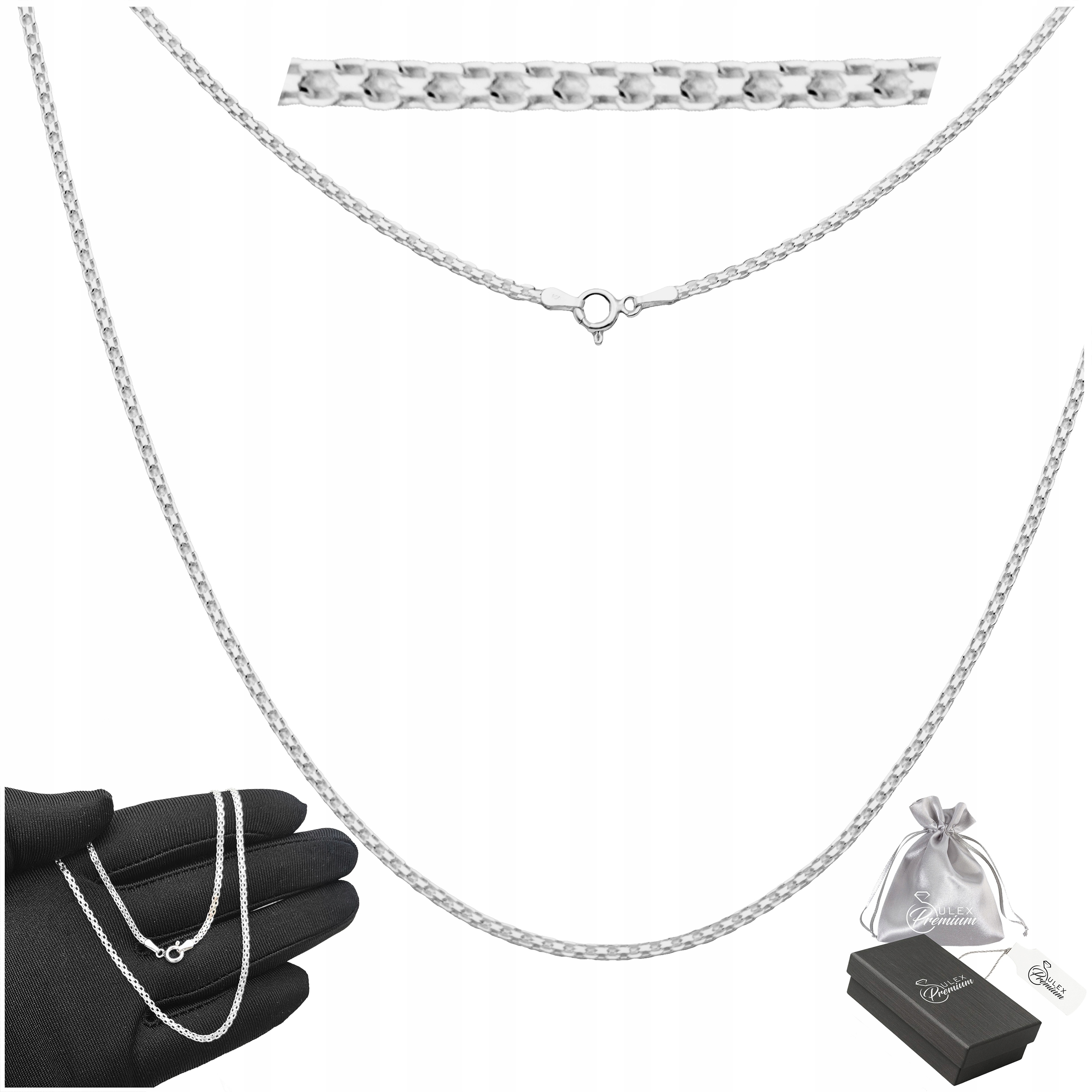 Široký Řetízek 925 Stříbrný Dámský Splétaný Bismarck Bismark| 45 cm x 2,0 mm