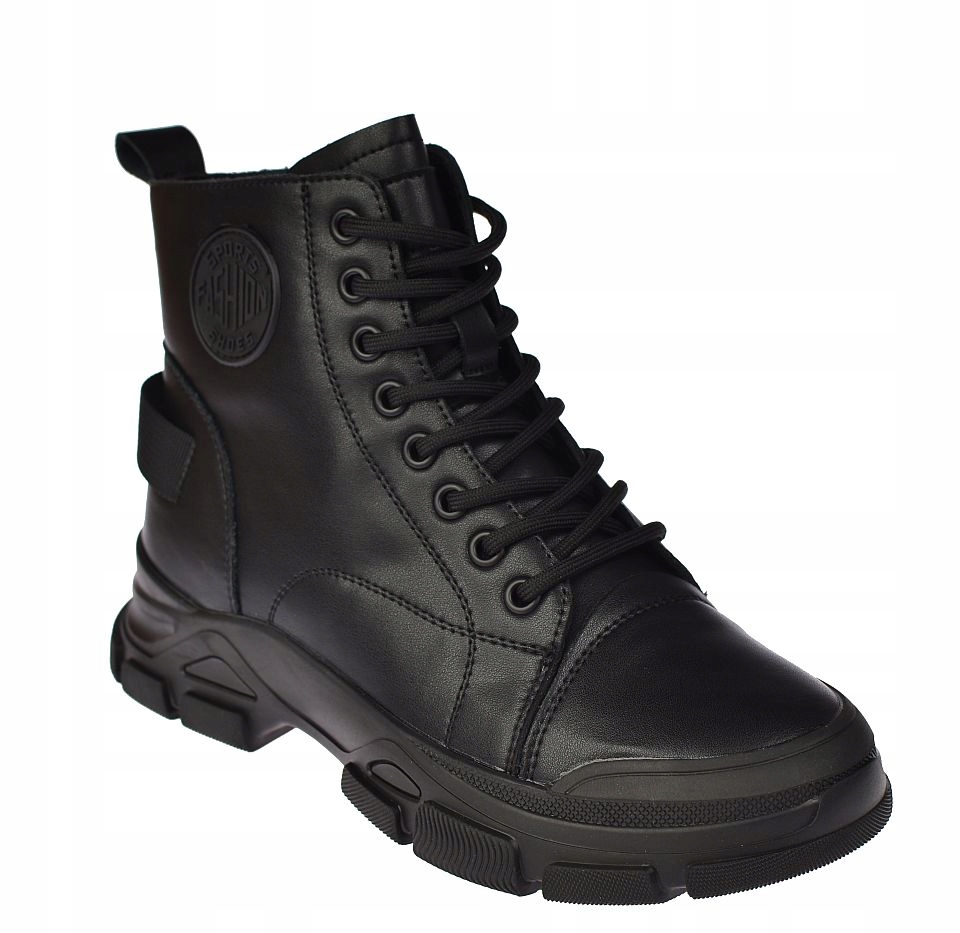 Dámské kožené bojové Kanady B-3-1502 černé, zateplené zimní kotníkové boty se zipem, vel. 40