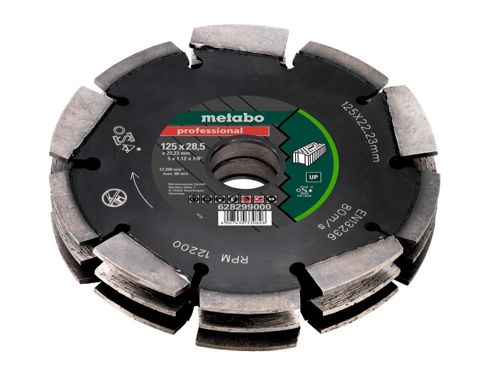 Metabo Diamantový Kotouč Trojitý Kombinovaný Do Brázdníku 125x28,5x22,23mm