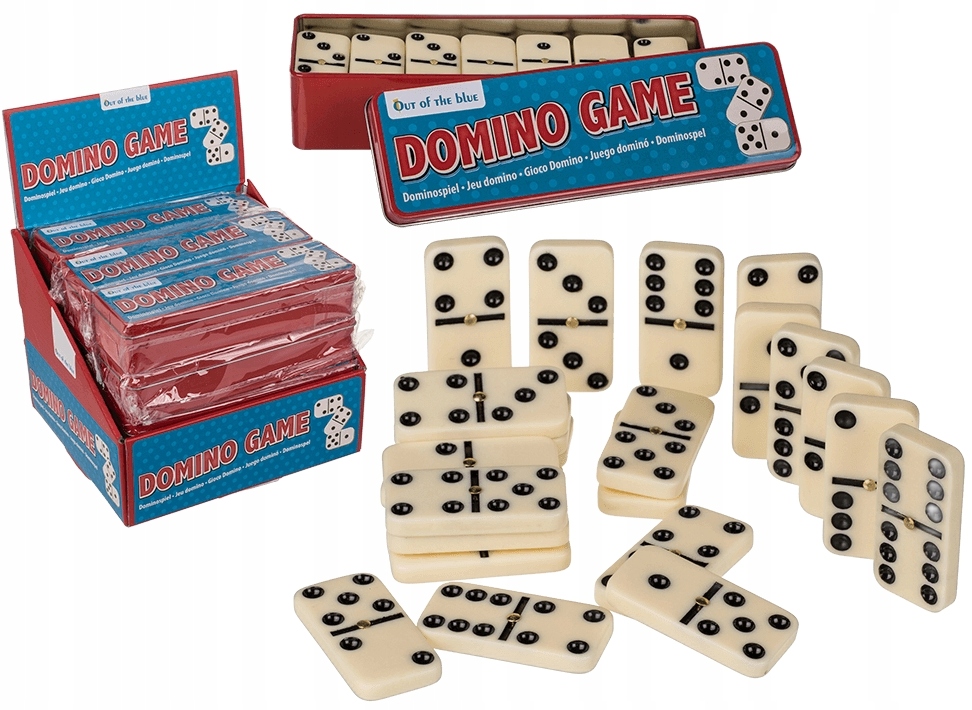 Domino Gra Klasyczna w Metalowym Pudełku Zestaw Kości Domino