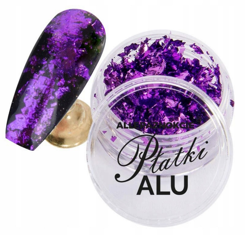 

Pyłek Do Paznokci Metaliczne Płatki Alu Fiolet 08