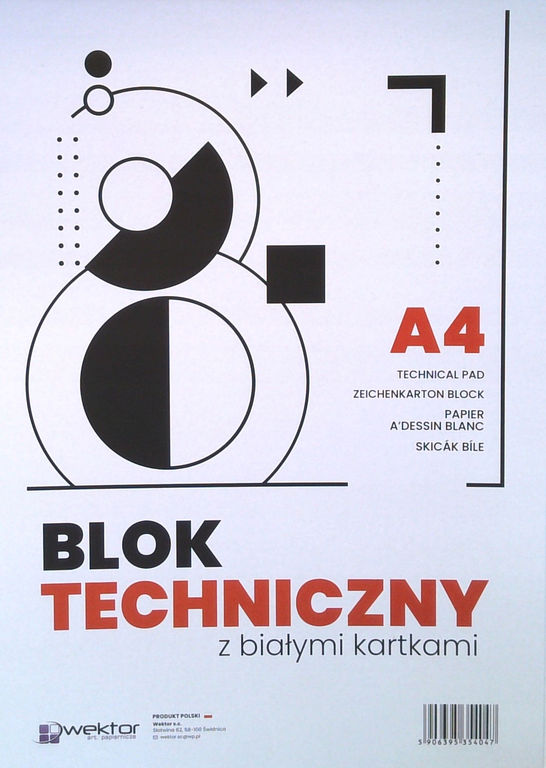 Blok techniczny biały A4 Wektor EAN (GTIN) 5906395354047