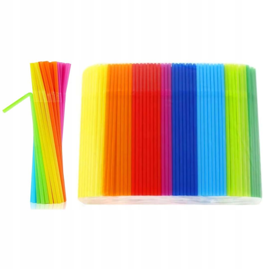 Łamane SŁOMKI Rurki Plastikowe WIELOKROTNEGO UŻYTKU Mix do zmywarki x500