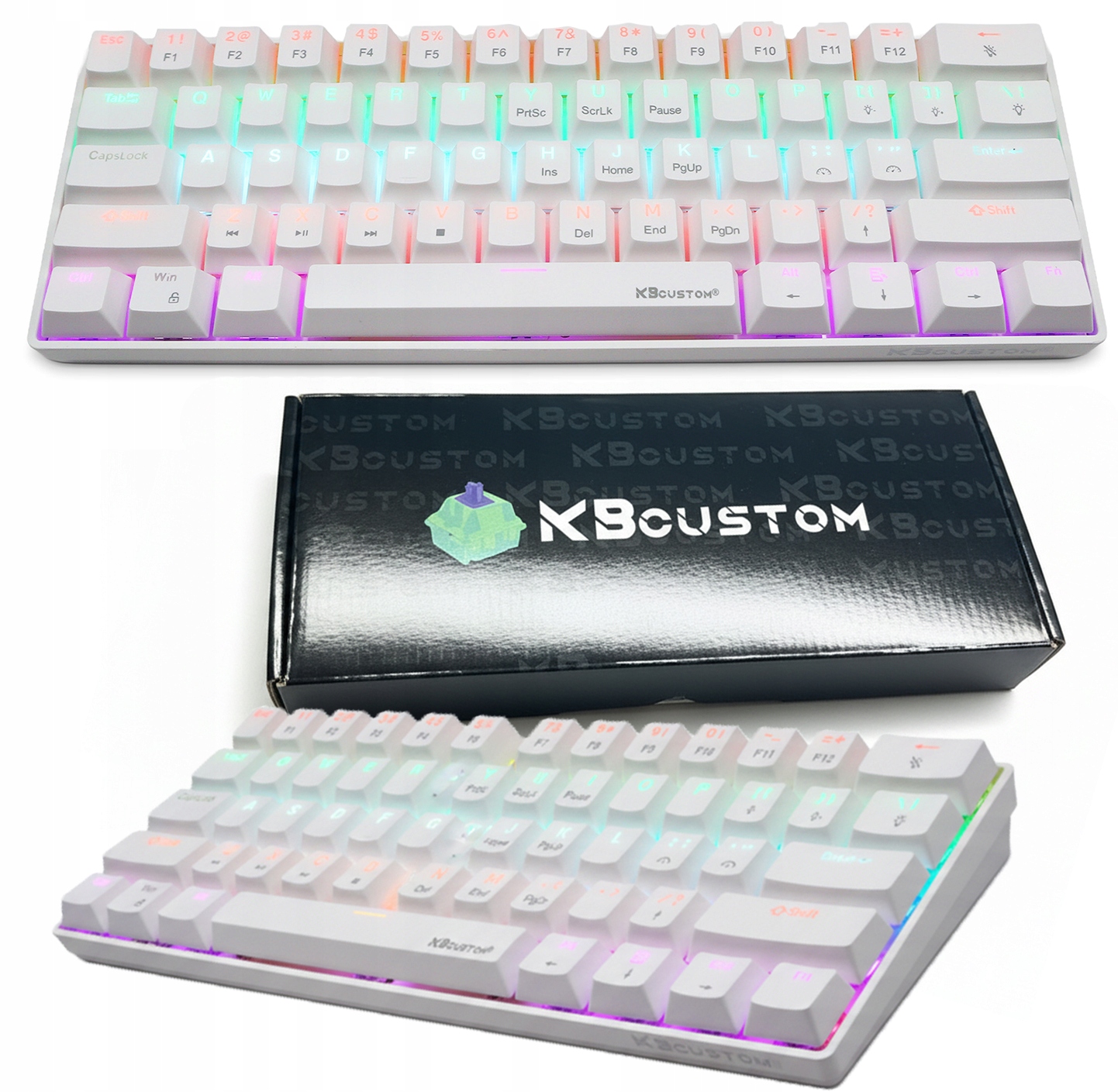 Klawiatura Mechaniczna Dla Graczy Rgb 60% Trigger Blue Switch KB61 Speed