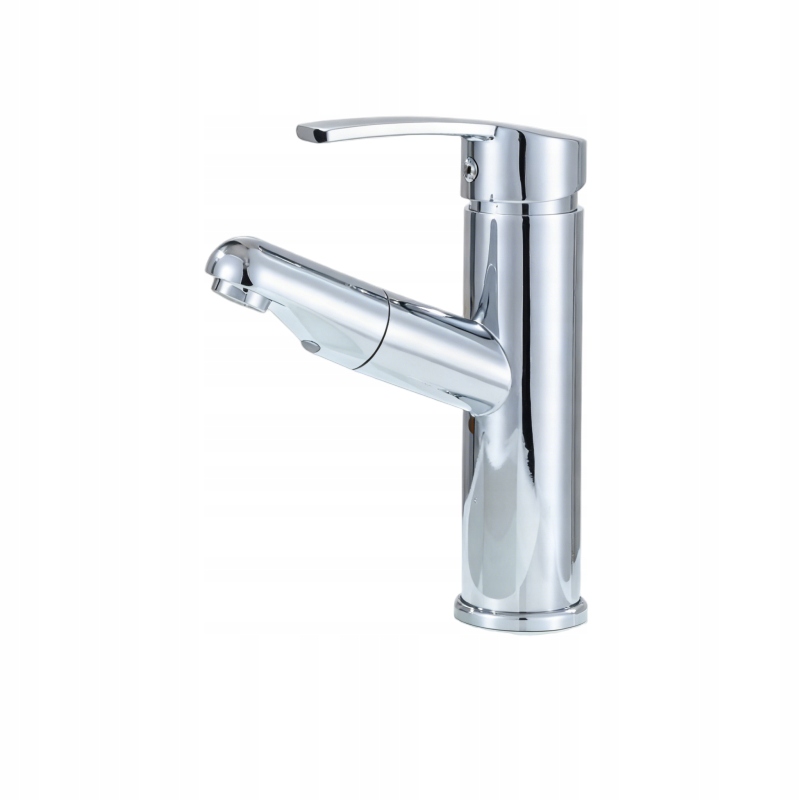 Umyvadlová baterie s výsuvným výtokem – Nerezová Ocel, keramický ventil