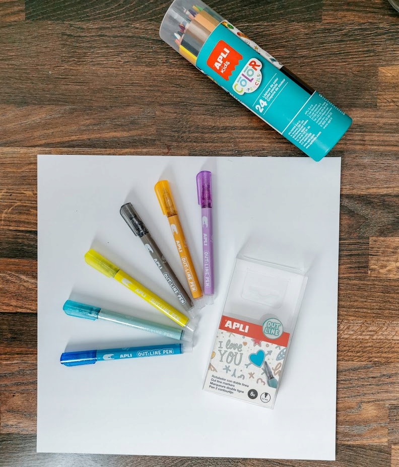 Markery konturowe Out Line Apli Kids 6 szt Rodzaj flamastry