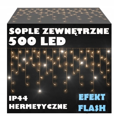 SOPLE 500 LED LAMPKI ZEWNĘTRZNE IP44 STAŁE + FLASH Z EFEKTEM FLESZ BŁYSK