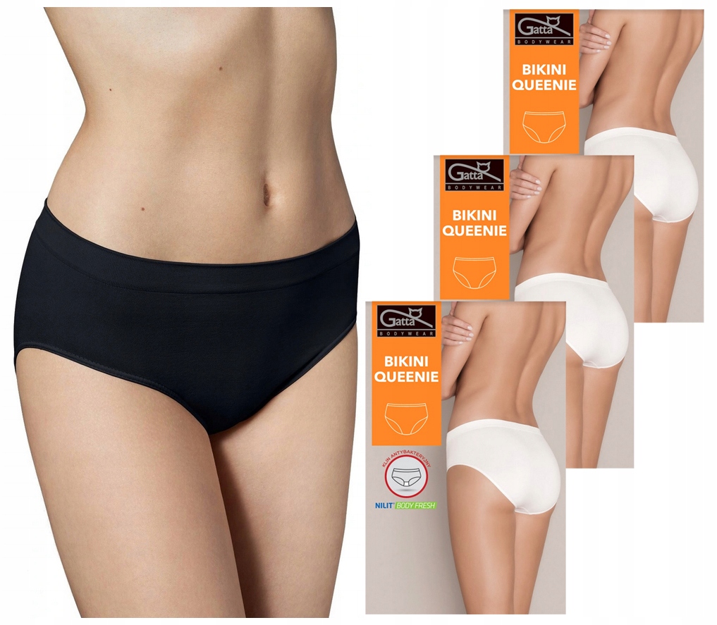 

3 Figi Majtki Gatta Bikini Queenie Czarne M