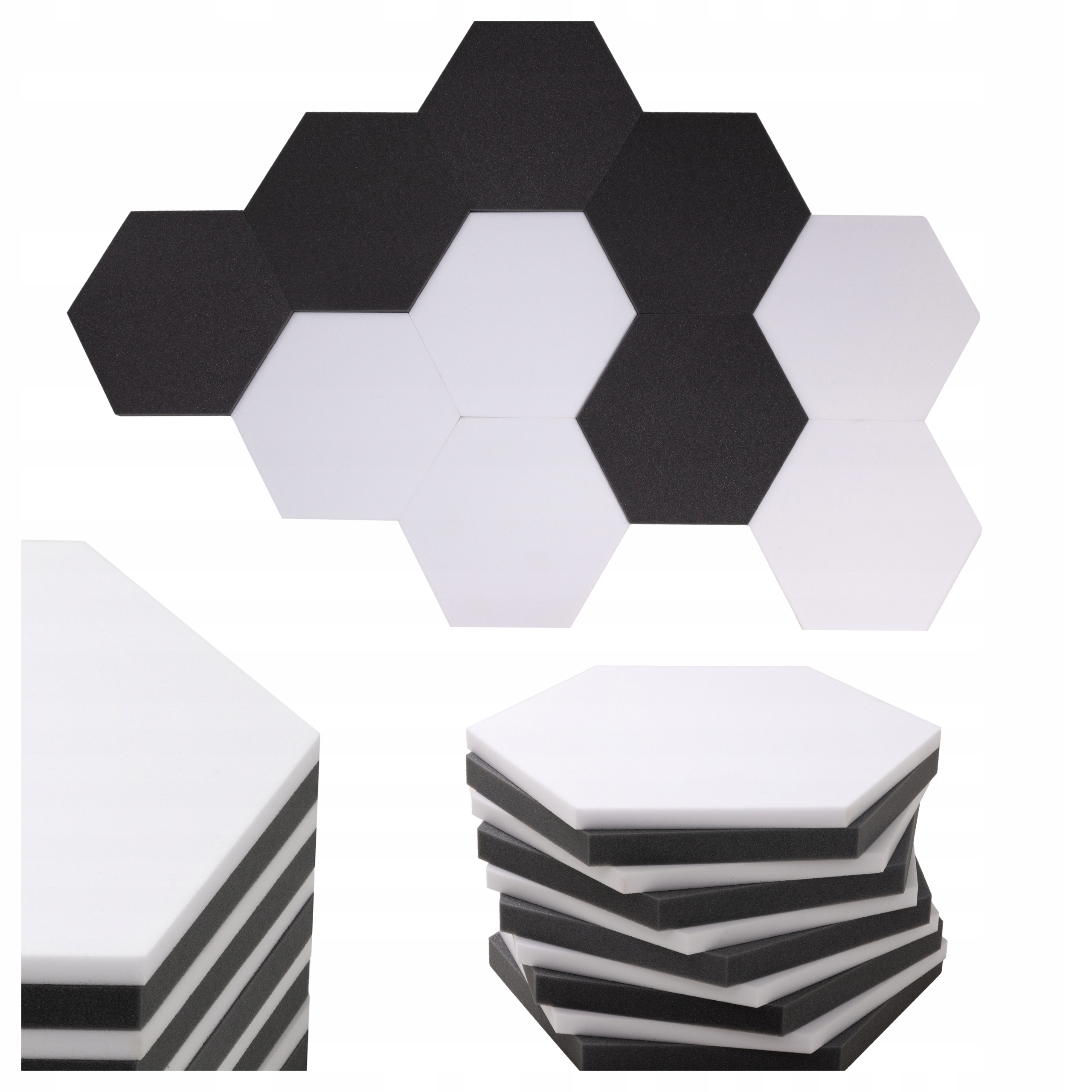 Šesťuholníkové absorbéry ozveny a dozvuku Heksagony kazety Akustické panely