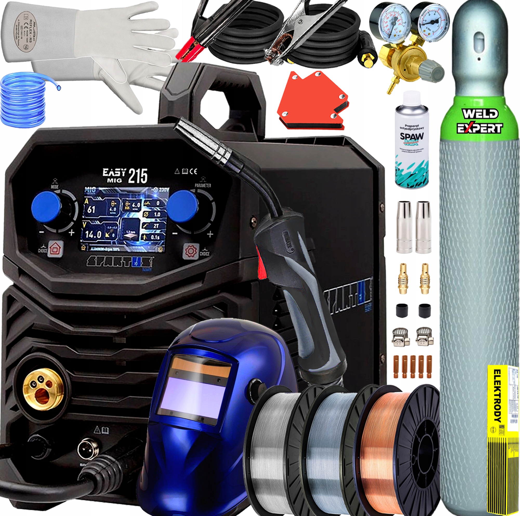 Invertorová Svářečka Migomat Poloautomatická Spartus Easymig 215 Balíček Synergie