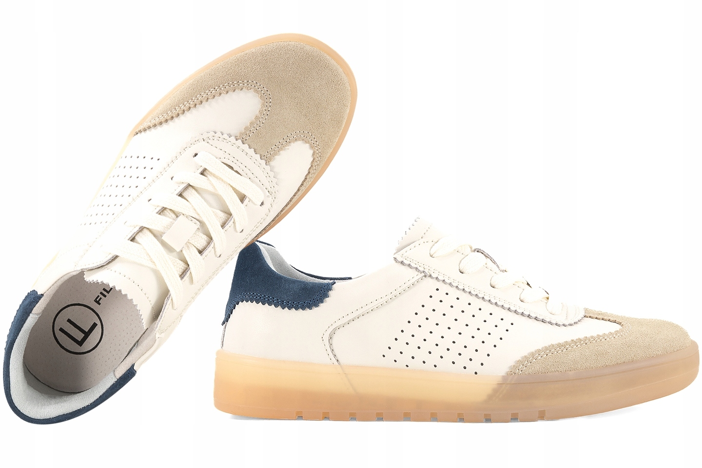 Filippo DP6745 Dámské Ažurové Sportovní Polobotky Sneakers Z Kůže béžové 36 B