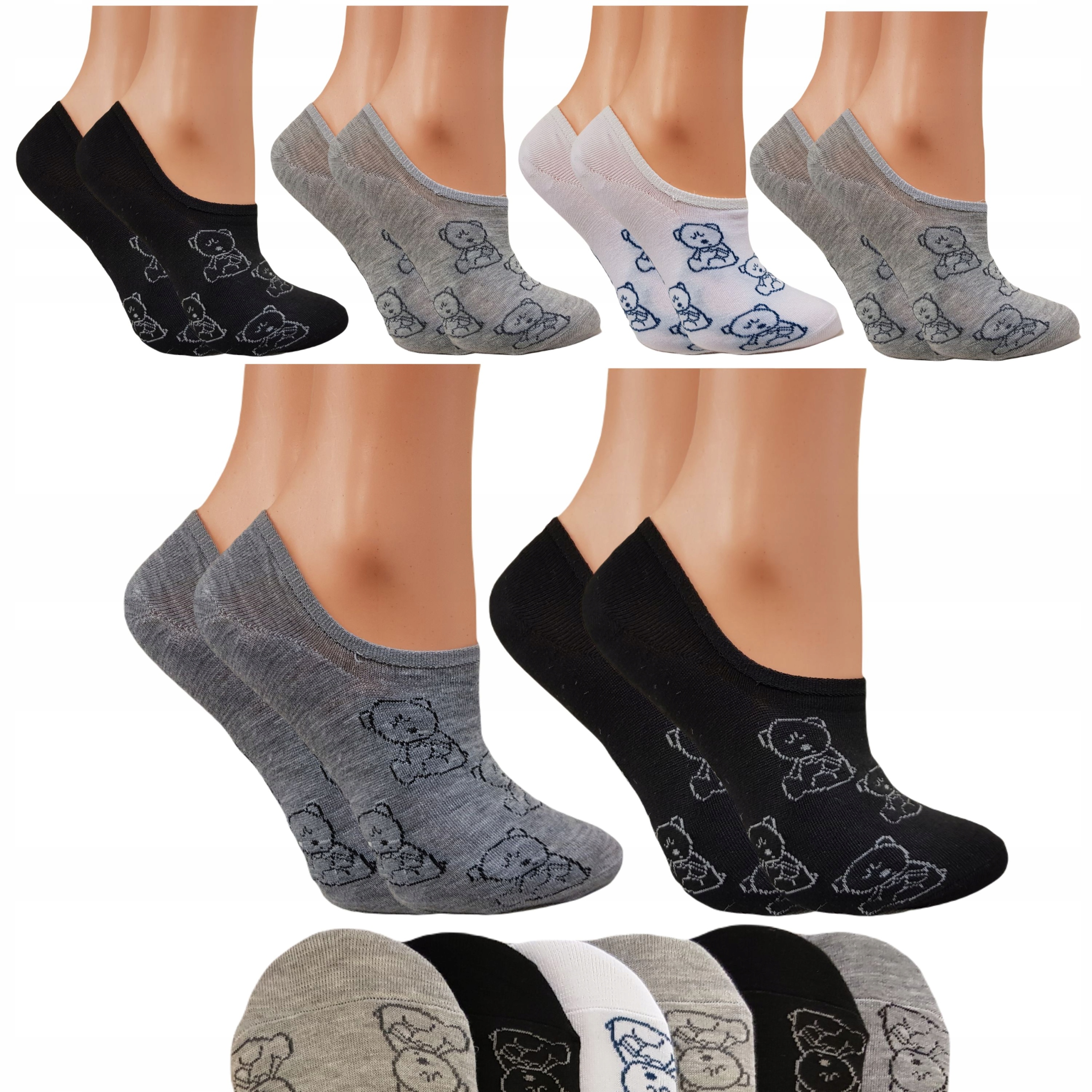 

6 x Skarpety Stopki Bawełniane Krótkie Misie