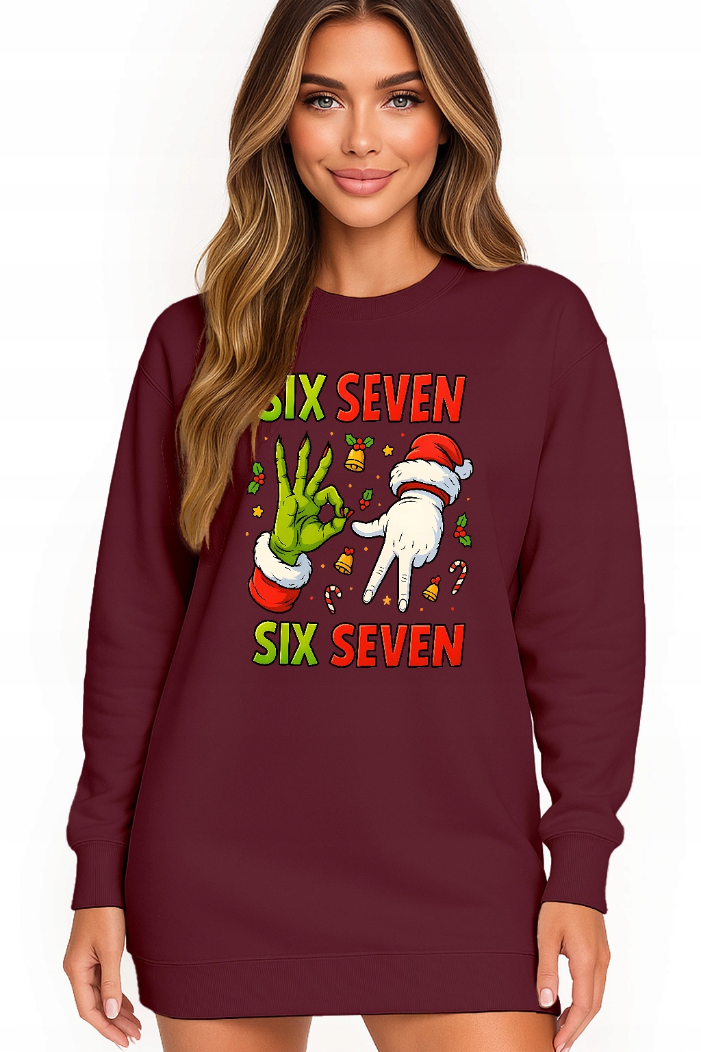 Mikina Vánoční Oversize Šaty Six Seven 67 Dárek K Vánocům S
