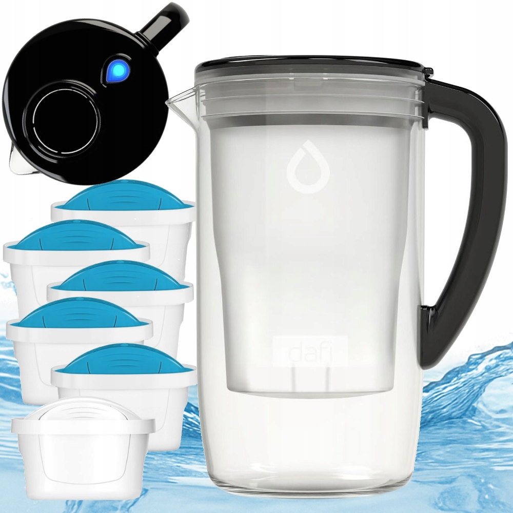 Filtrační konvice na vodu Prisma černá sada 5 filtrů Unimax Mg+