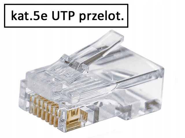 

Wtyk RJ45 kat.5e Utp przelotowy AWG24-26 10szt