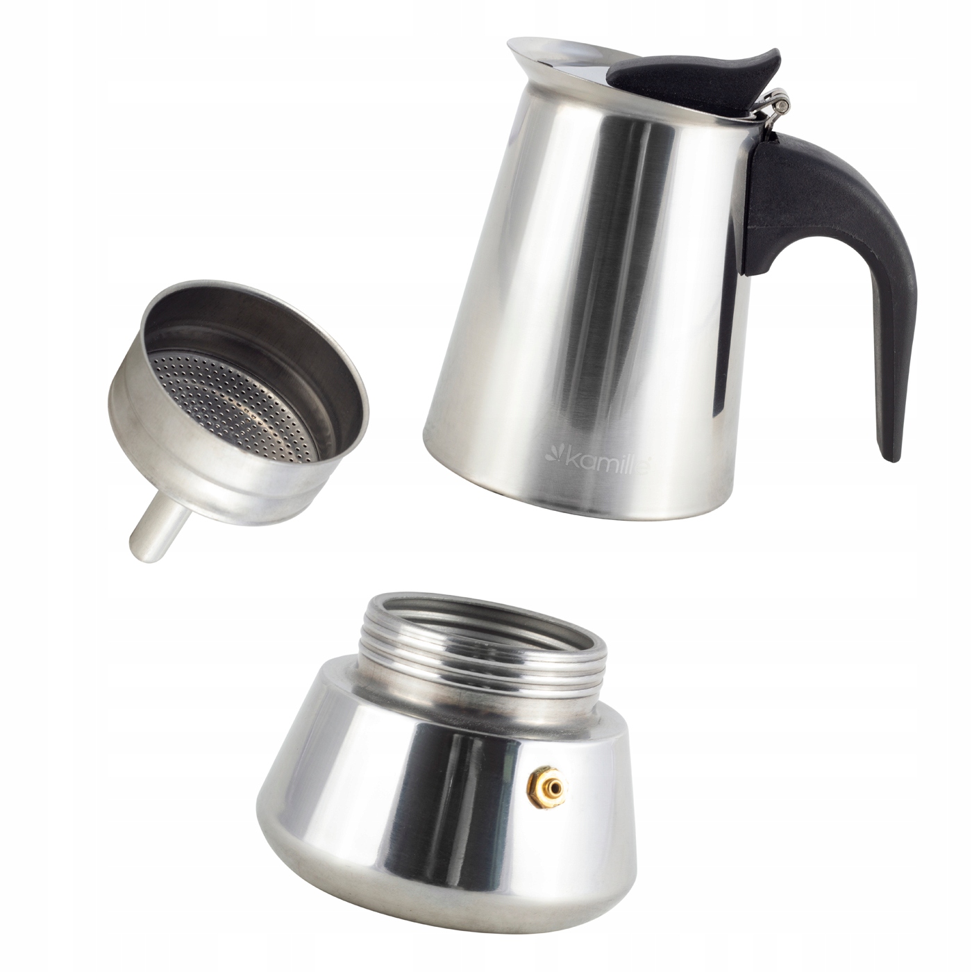 KAWIARKA WŁOSKA CIŚNIENIOWA ZAPARZACZ EKSPRES DO KAWY KAMILLE Materiał stal