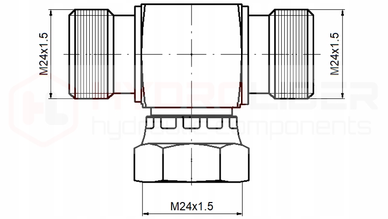 ZŁĄCZE TRÓJNIK BAB 3X M24x1.5 HYDROLIDER Waga produktu z opakowaniem jednostkowym 0.1 kg