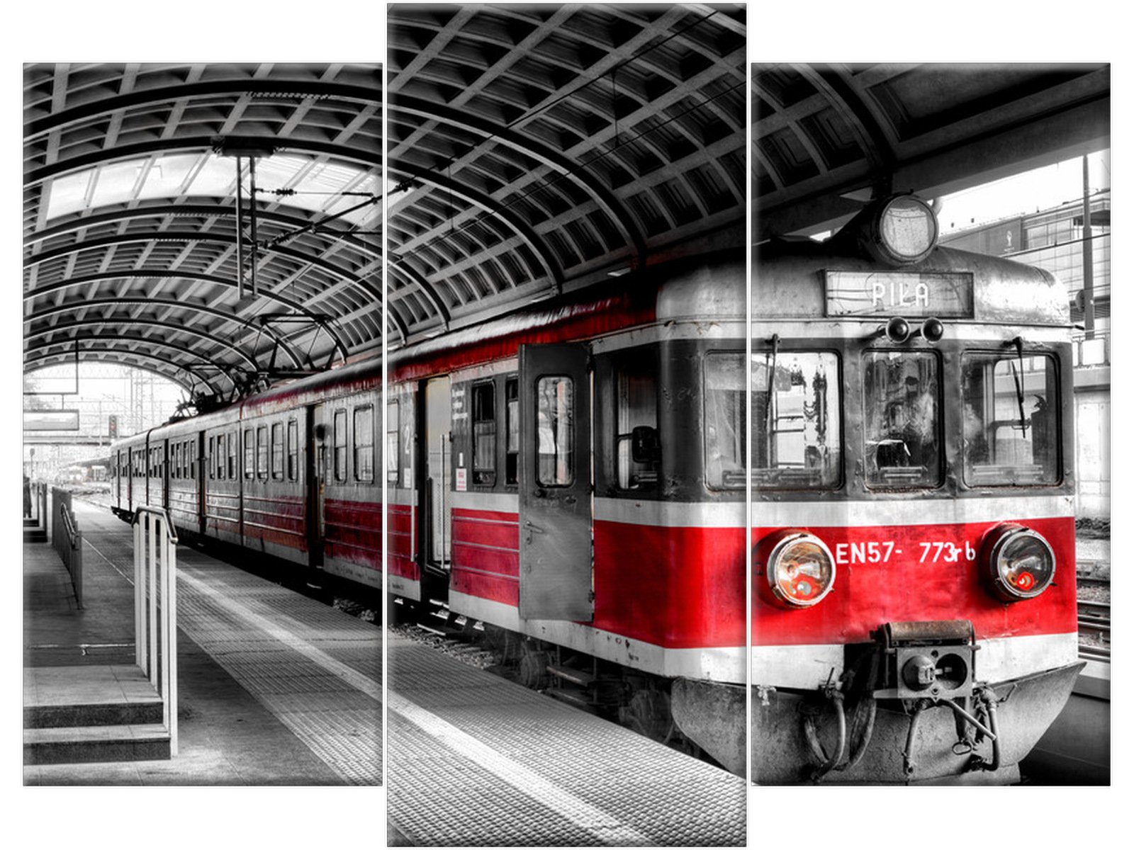 

Pociąg Dworzec Kolej 90x70 Obraz Poznań do salonu