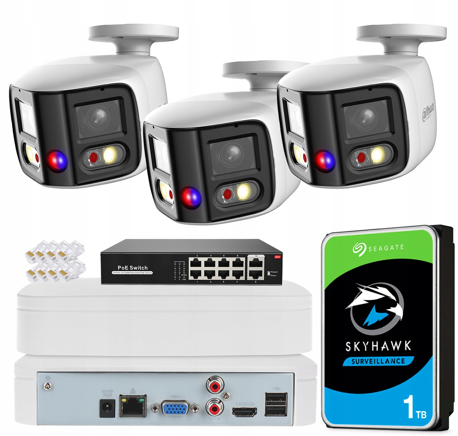 Sada Dahua 3 kamery 8Mpx IPC-PFW3849S-A180-E2-AS-PV Panorama TiOC